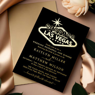 Invitation En Aluminium Mariage de répétition élégant de destination à Las
