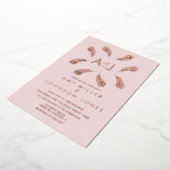 Invitation En Aluminium Mariage de sangle de la feuille tropicale Pressé I (Rotation)