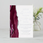 Invitation En Aluminium Mariage de script Agate Burgundy Silver (Debout devant)
