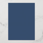 Invitation En Aluminium Mariage de script bleu marine minimal (Verso)