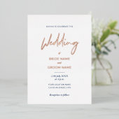 Invitation En Aluminium Mariage de script bleu marine minimal (Debout devant)