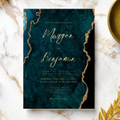 Invitation En Aluminium Mariage de script bleu Turquoise moderne