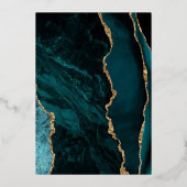 Invitation En Aluminium Mariage de script bleu Turquoise moderne (Verso)