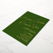 Invitation En Aluminium Mariage de script Brown vert botanique (Rotation)