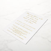 Invitation En Aluminium Mariage de script chrétien blanc et or (Rotation)