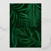 Invitation En Aluminium Mariage de script d'aquarelle de feuille verte d'o (Verso)