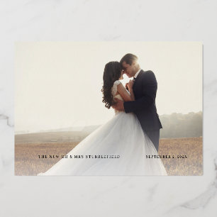 Invitation En Aluminium Mariage de script de photo Gold Foil