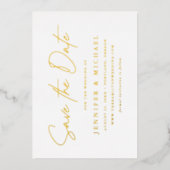 Invitation En Aluminium Mariage de script décontracté Enregistrer la date (Recto)