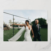 Invitation En Aluminium Mariage de script d'or romantique Merci photo (Verso)