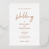 Invitation En Aluminium Mariage de script en terre cuite minimale (Recto)