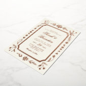 Invitation En Aluminium Mariage de script minimaliste couleur florale (Rotation)