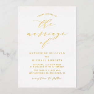 Invitation En Aluminium Mariage de script minimaliste simple