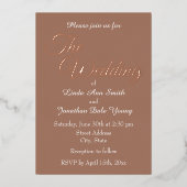 Invitation En Aluminium Mariage de script Mocha Simple Style (Recto)