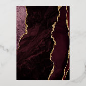 Invitation En Aluminium Mariage de script moderne Burgundy Red Agate (Verso)