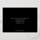 Invitation En Aluminium Mariage de script moderne Enregistrer la date (Verso)