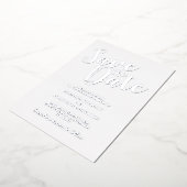 Invitation En Aluminium Mariage de script moderne Enregistrer la date Arge (Rotation)