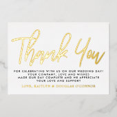 Invitation En Aluminium Mariage de script moderne Merci réel (Recto)