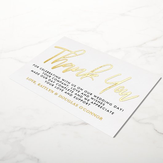 Invitation En Aluminium Mariage de script moderne Merci réel (Rotation)