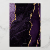 Invitation En Aluminium Mariage de script moderne violet Agate chic (Verso)
