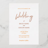 Invitation En Aluminium Mariage de script orange minimal (Recto)