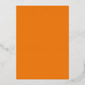 Invitation En Aluminium Mariage de script orange minimal (Verso)