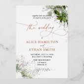 Invitation En Aluminium Mariage de script rustique et élégant (Recto)