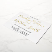 Invitation En Aluminium Mariage de script simple Real Gold (Rotation)
