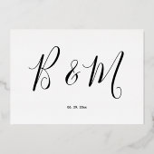 Invitation En Aluminium Mariage de script simple Real Gold (Verso)