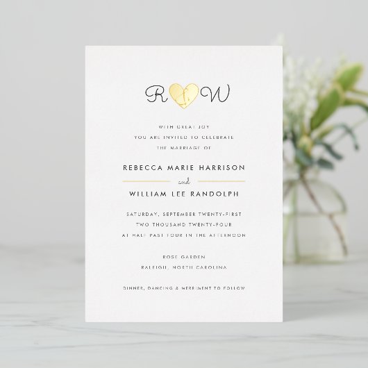 Invitation En Aluminium Mariage de simplicité douce (Debout devant)