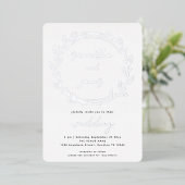 Invitation En Aluminium Mariage de style Laurel Leaf Qr Code Script Réel (Debout devant)
