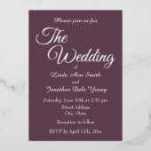 Invitation En Aluminium Mariage de style simple (Recto)