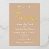 Invitation En Aluminium Mariage de style simple beige (Recto)
