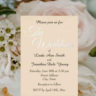 Invitation En Aluminium Mariage de style simple couleur champagne