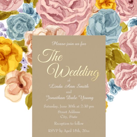 Invitation En Aluminium Mariage de style simple kaki