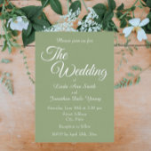 Invitation En Aluminium Mariage de style simple Sage Green