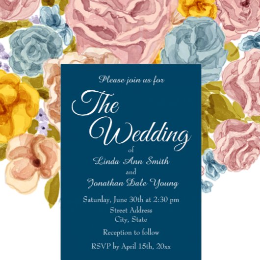 Invitation En Aluminium Mariage de style turquoise bleu simple