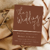 Invitation En Aluminium Mariage de : Terracotta rouille Boho Rose or