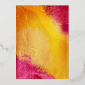 Invitation En Aluminium Mariage de texture rose et orange (Verso)