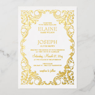 Invitation En Aluminium Mariage de trame Ornate rustique