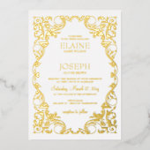 Invitation En Aluminium Mariage de trame Ornate rustique (Recto)