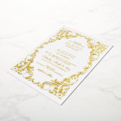 Invitation En Aluminium Mariage de trame Ornate rustique (Rotation)