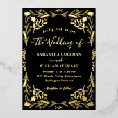 Invitation En Aluminium Mariage de typographie moderne Boho Elegant Black (Recto)