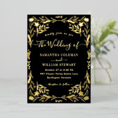 Invitation En Aluminium Mariage de typographie moderne Boho Elegant Black (Debout devant)