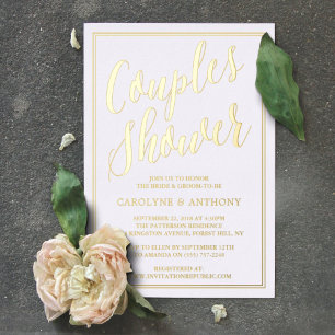 Invitation En Aluminium Mariage de typographie moderne pour couples Shower