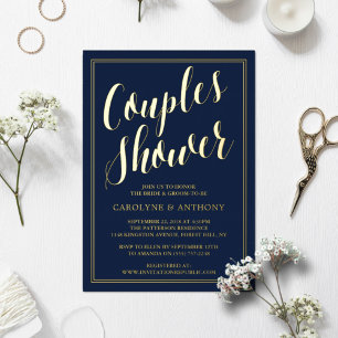 Invitation En Aluminium Mariage de typographie moderne pour couples Shower