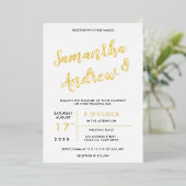 Invitation En Aluminium Mariage de typographie or moderne (Debout devant)