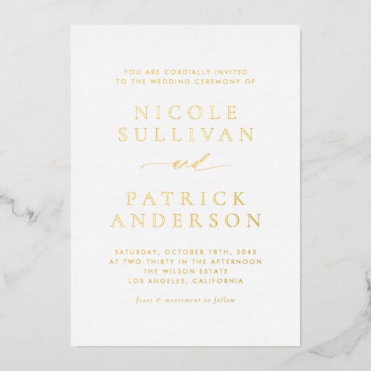 Invitation En Aluminium Mariage de typographie simple moderne (Recto)