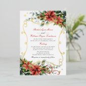 Invitation En Aluminium Mariage de vacances Poinsettia (Debout devant)