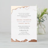 Invitation En Aluminium Mariage Debonair plongé dans l'or Rose (Debout devant)