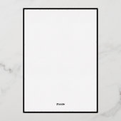 Invitation En Aluminium Mariage décadent simple (frontière) (Verso)